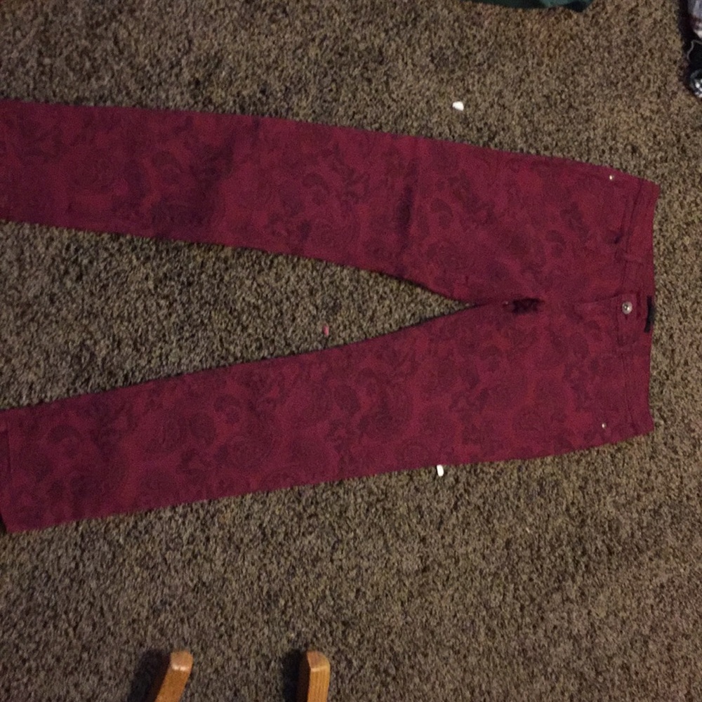 Red Printed Jeggings